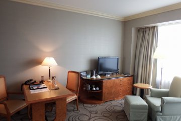 Furniture in the spacious 41㎡ deluxe double room