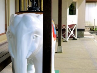 Elephant statue on the verandah