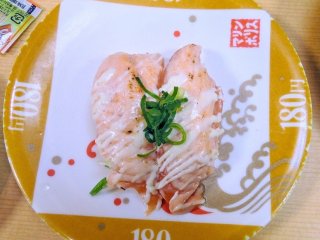 Aburi cheese Sushi, slightly grilled salmon topped with cheese for a starter will make you ask for more!