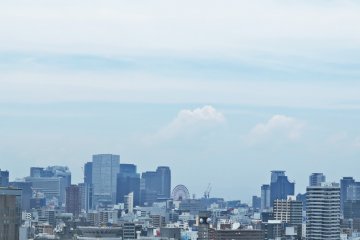 <p>第八层 鸟瞰大阪城。远处是天保山大观摩天轮</p>