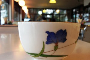 Elegant tea cup with nature motifs