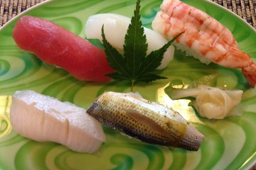 <p>These smaller servings of nigiri sushi shows the sophistication of the chef.</p>