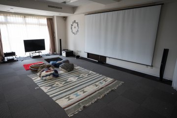 <p>The game/movie corner in the recreation room</p>