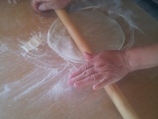 A rolling pin as long as a broom handle....