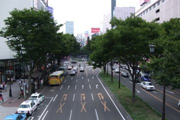 <p>The Aoba Dori, one of three major boulevards&nbsp;running from east to west of downtown Sendai</p>