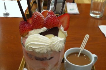 <p>The &quot;Ichigo&nbsp;Hime,&quot; or strawberry princess, is the most popular parfait at Fusha</p>