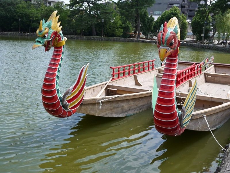<p>Festival boats on the pond</p>