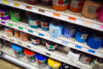 <p>There are a range of brightly colored paints available</p>