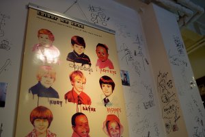 A poster on the wall depicting &quot;fallen stars at their most innocent&quot;