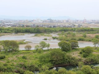新緑が萌え出た５月の九頭竜川。桜鱒を釣りに全国からファンが訪れる