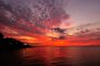 Пламенеющее небо и море в Футами, Иё