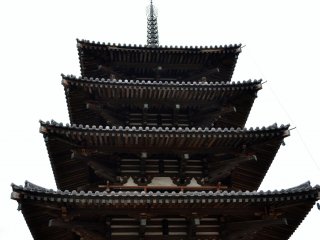 Japan&#39;s oldest five-story wooden pagoda is also located at the Horyuji site