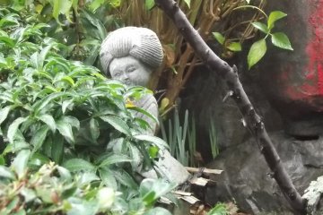 <p>Some of the statues do their best to stay hidden</p>