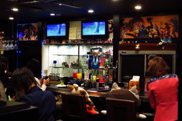 <p>The fully equipped bar of the Capcom&nbsp;Bar</p>