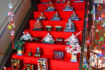 Hina dolls arranged for display in a local home