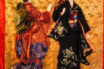 A famous Japanese painting made from old kimono silk