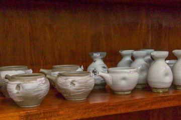<p>Inside a Kasama pottery store</p>