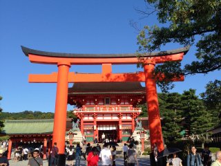A red Torii under a blue sky. Can it get more perfect than this?