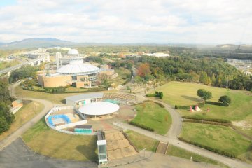 <p>The views of Moricoro Park from the observation pod</p>
