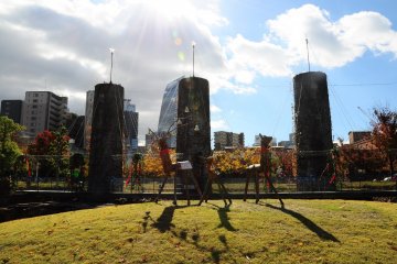 <p>The enormous &quot;Six Chimneys&quot; are also being decorated to welcome Christmas</p>