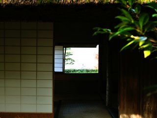 View of a small window in a simple hut