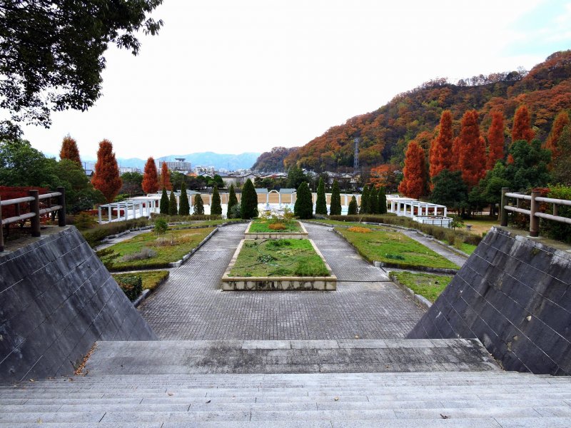 <p>Looking down at part of the spacious Culture Park in Fukui</p>