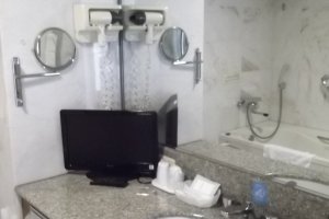 I can watch TV while I&#39;m shaving!