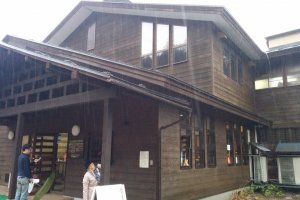 This building houses the indoor onsen, restaurant, and shop