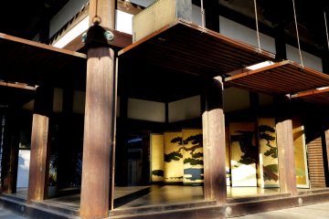 <p>The kyogen stage at Kitano Tenmangu Shrine</p>