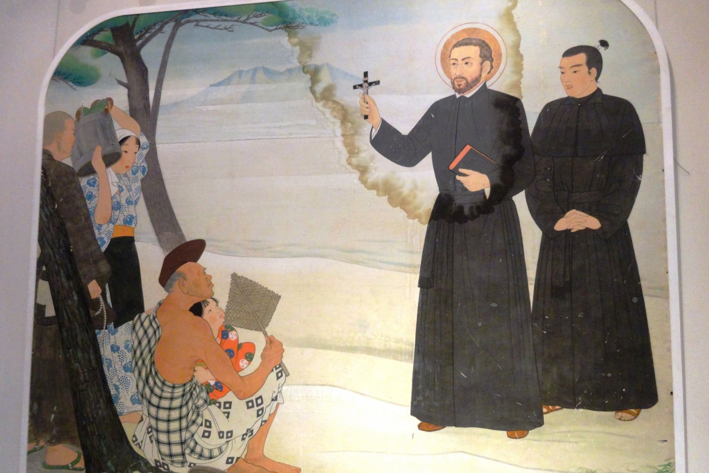 A mural of St Francis Xavier preaching in Japan