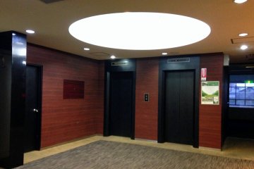 The lobby and the elevators leading to the fourth floor