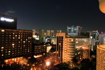 <p>Illuminated city view of Tokyo seen from the veranda of my room at Grand Prince Hotel New Takanawa</p>