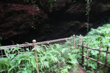 Inside the crater of Kasayama Volcano.