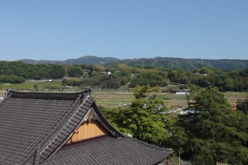 <p>A view of the countryside from behind the temple hall</p>