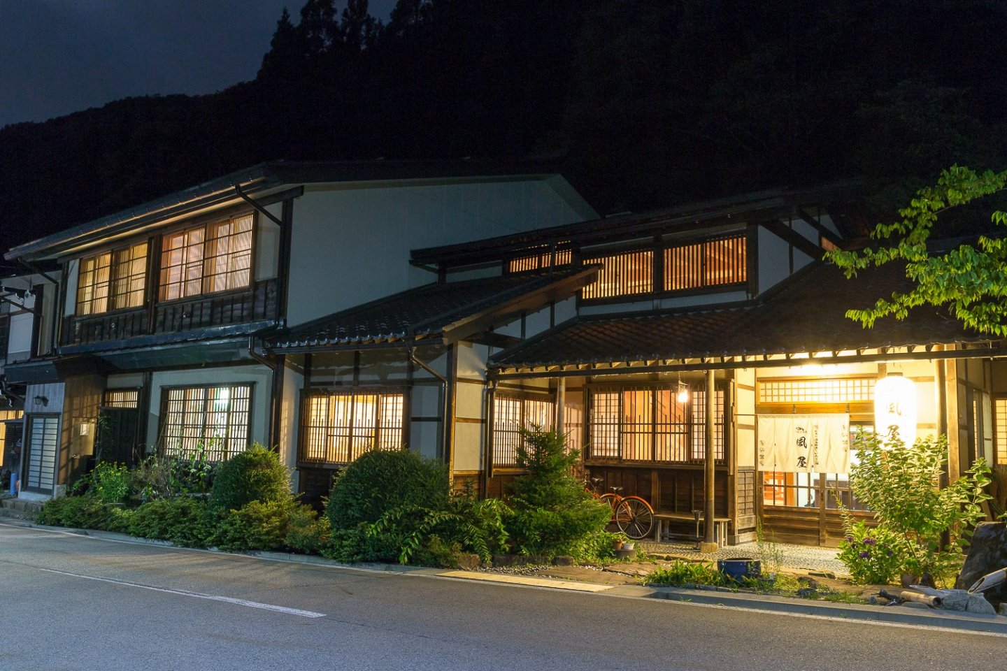 The Kazeya Ryokan is peaceful and quiet at night
