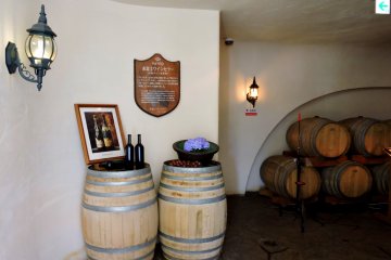 <p>Wine barrels as display tables &nbsp;</p>
