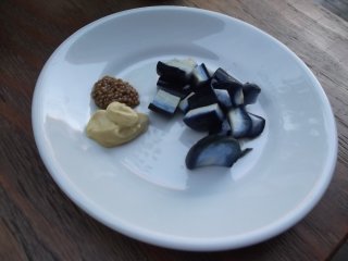 Pickled eggplant with mustard