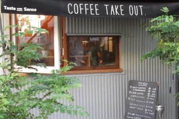 <p>The take-out hatch for coffee</p>