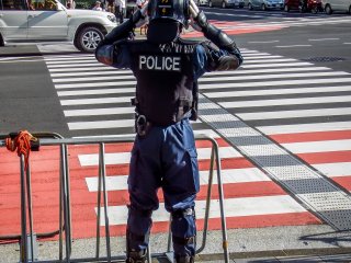 Most of these riot police were tough looking individuals equipped with Kendo Style body armor. As you can clearly see, they bear little resemblance to regular Police Officers usually found sitting inside your local Koban (Police Box)