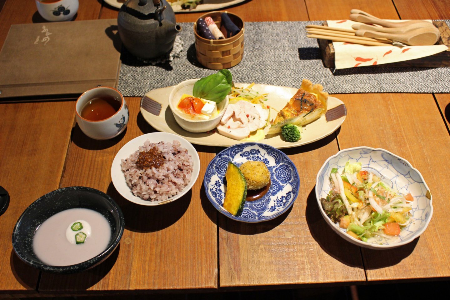 Kotodama Cafe's lunch spread