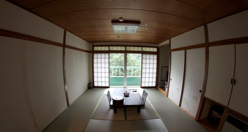 <p>The traditionally furnished part of the room, with a tatami mat and a small table. A TV is also there of course.</p>