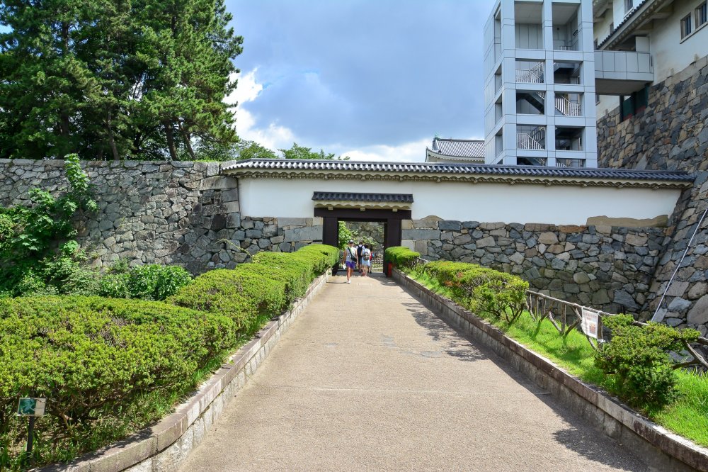 One of the two entrances to the castle building