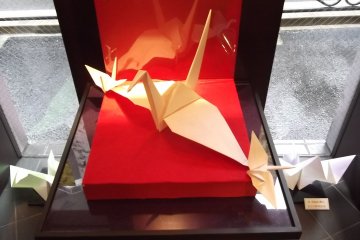 <p>Of course there are lots of paper cranes</p>