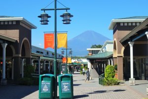 Mt Fuji looms over the Gotemba Premium Outlets