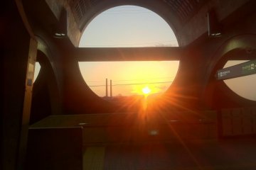 Keihan Uji Station at sunset