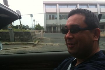Gen-san was awfully happy to drive us up the coast in his Audi.