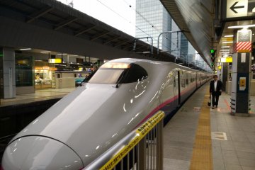 <p>A Shinkasen train ready to go to Utsunomiya</p>