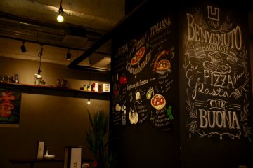 <p>Some chalk craft on the wall</p>