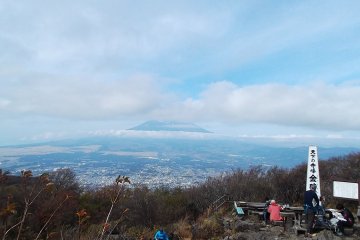 <p>Mt Fuji off in the distance, taken from Mt. Kintoki</p>