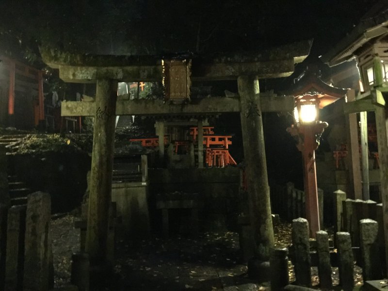 <p>There are shrines along the way that can look kind of creepy at night.</p>